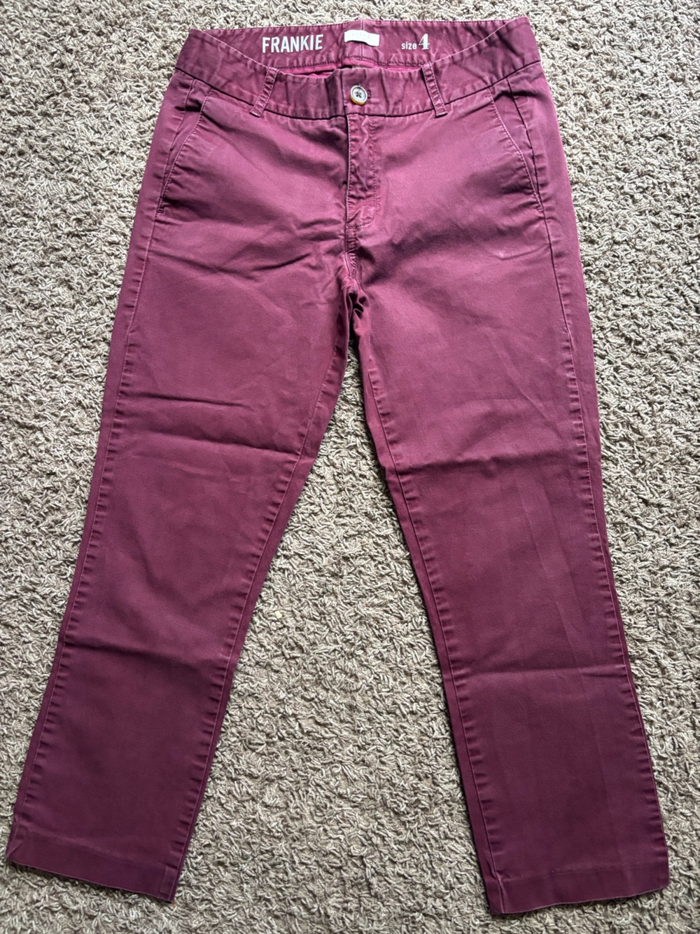 J. Crew Women's stretch cropped Ankle Straight Pants in Wine